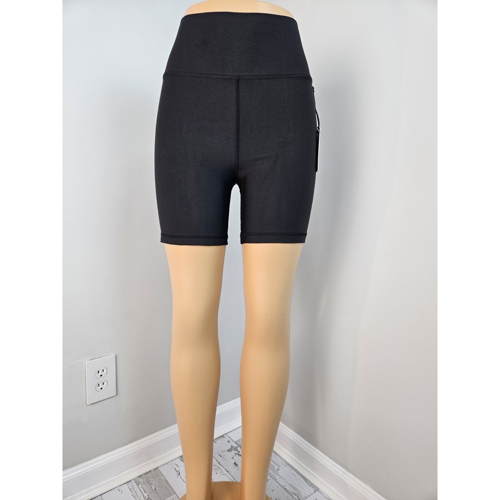 WeWoreWhat Womens High Rise Biker Short Solid Black Size M